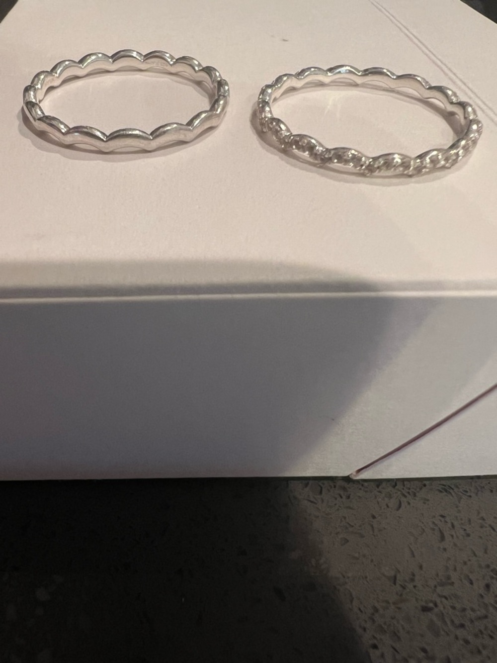 Mejuri Silver Textured Duo Stackable Rings - Picture 2 of 5